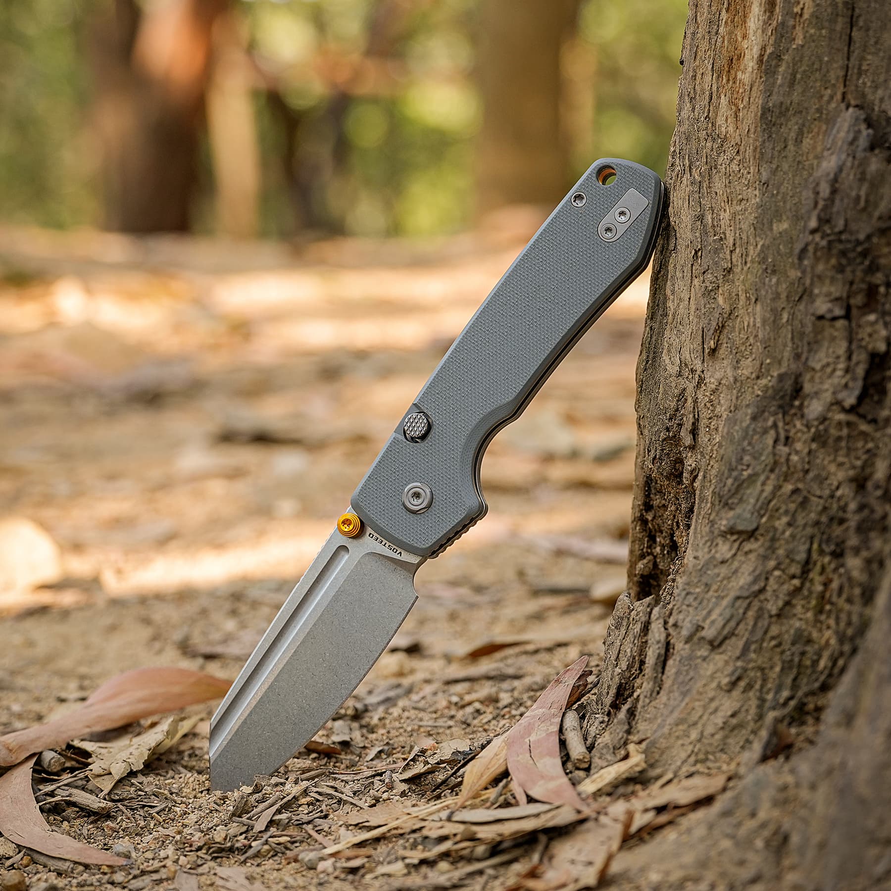 Vosteed Raccoon 2.0 Top Liner Lock | Grey G10 + Stonewash 14C28N
