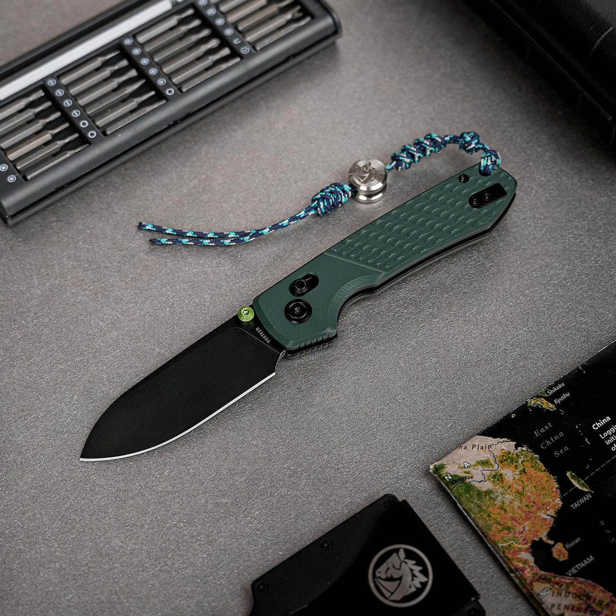 Raccoon Crossbar 2.0 ModSwap™ | Green G10 + Blackwash Nitro-V - A4902