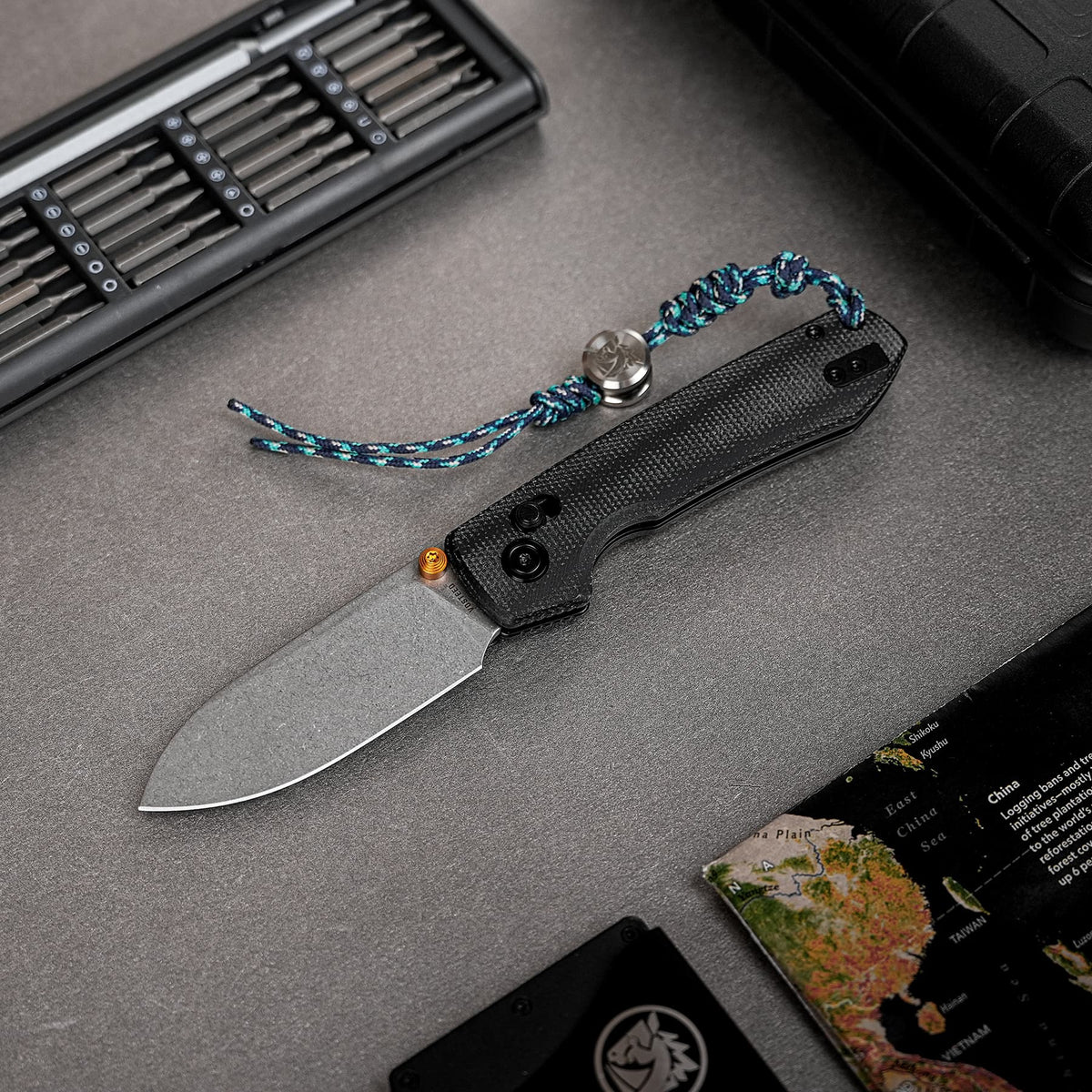 Raccoon Crossbar 2.0 ModSwap™  | Black Micarta + Stonewash Nitro-V - A4906