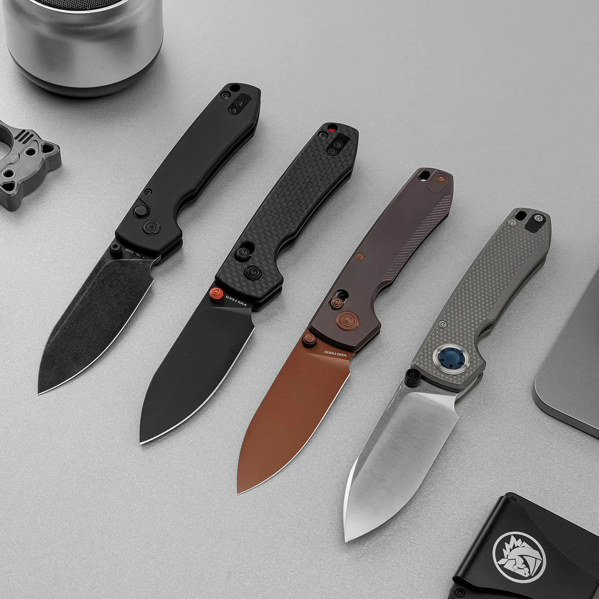 Raccoon TiSlim™ | Dark Red/Purple Ti + Copper Dune 154CM