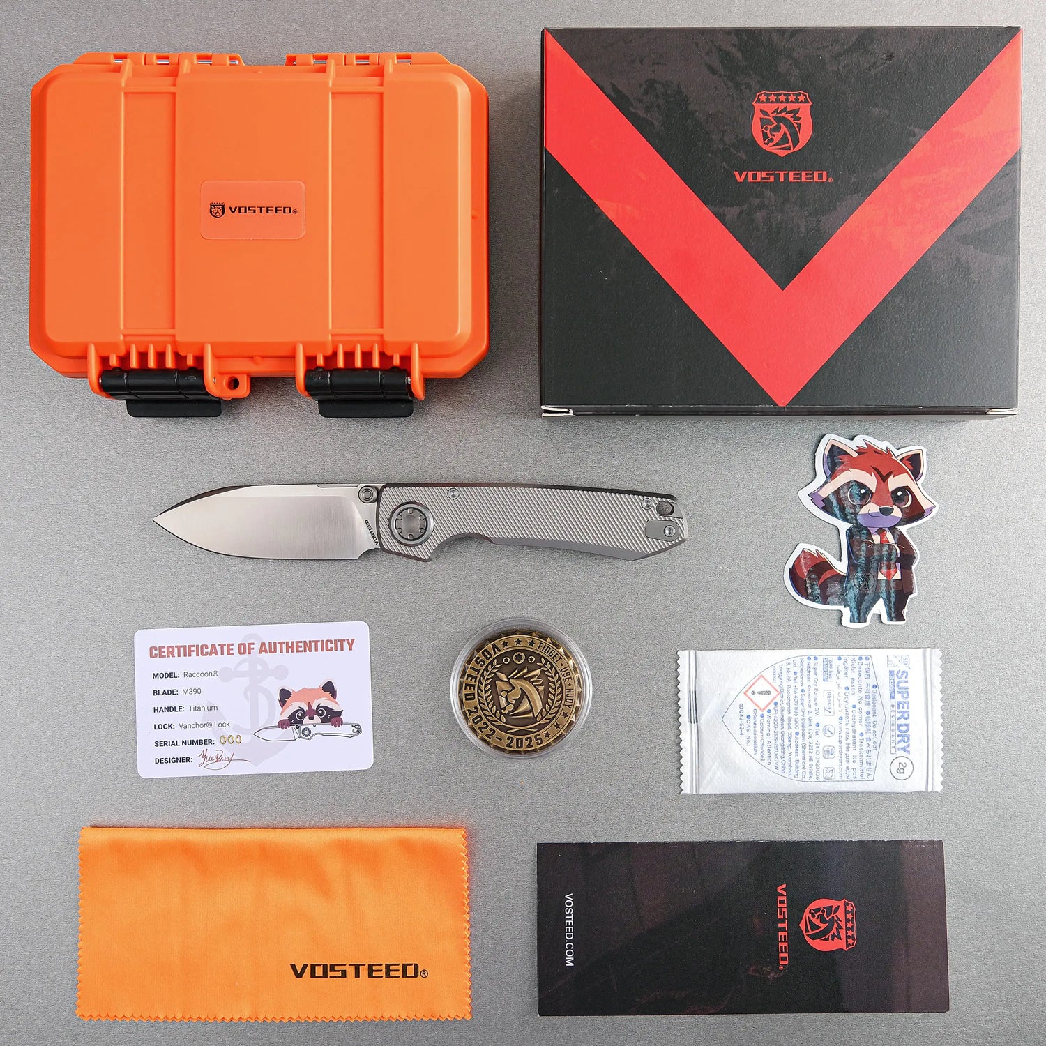 Raccoon V | Dim Grey Titanium + Satin Blade