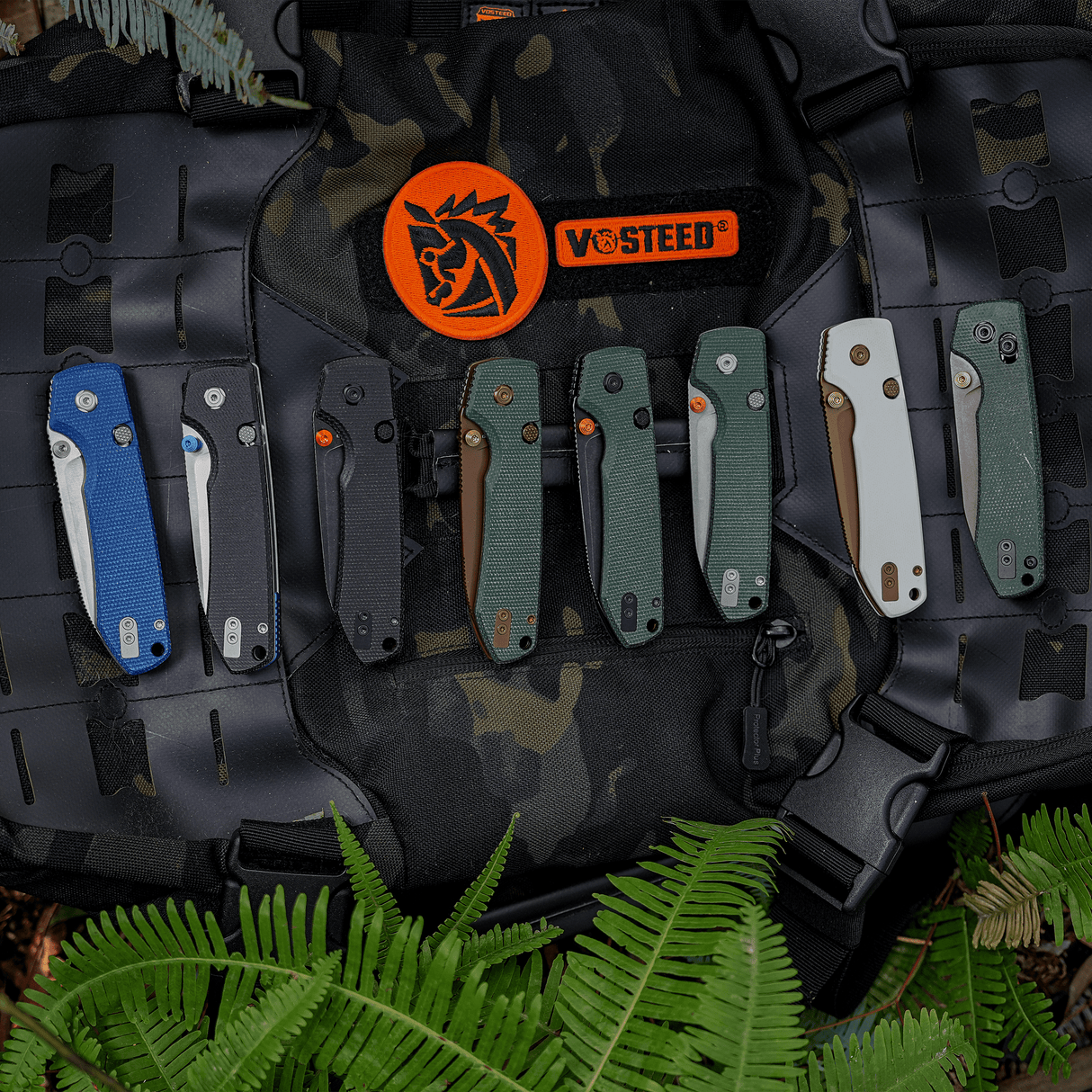 Raccoon - Crossbar Lock | Green Micarta + 14C28N Drop Point - A0540