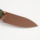 Raccoon - Crossbar Lock | Green Micarta + 14C28N Drop Point - A0540
