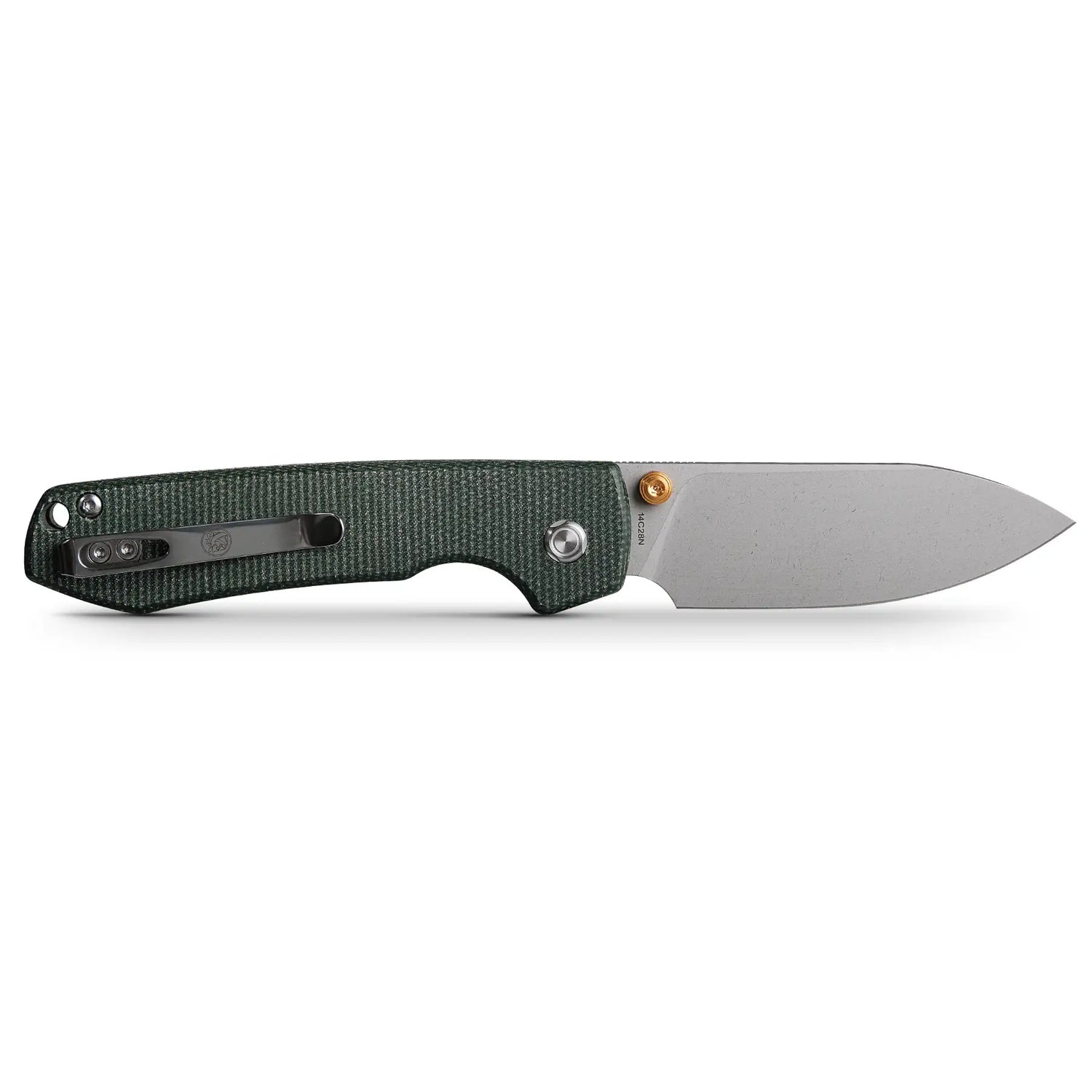 Raccoon - Top Liner Lock | Green Micarta + 14C28N Drop Point - A2904