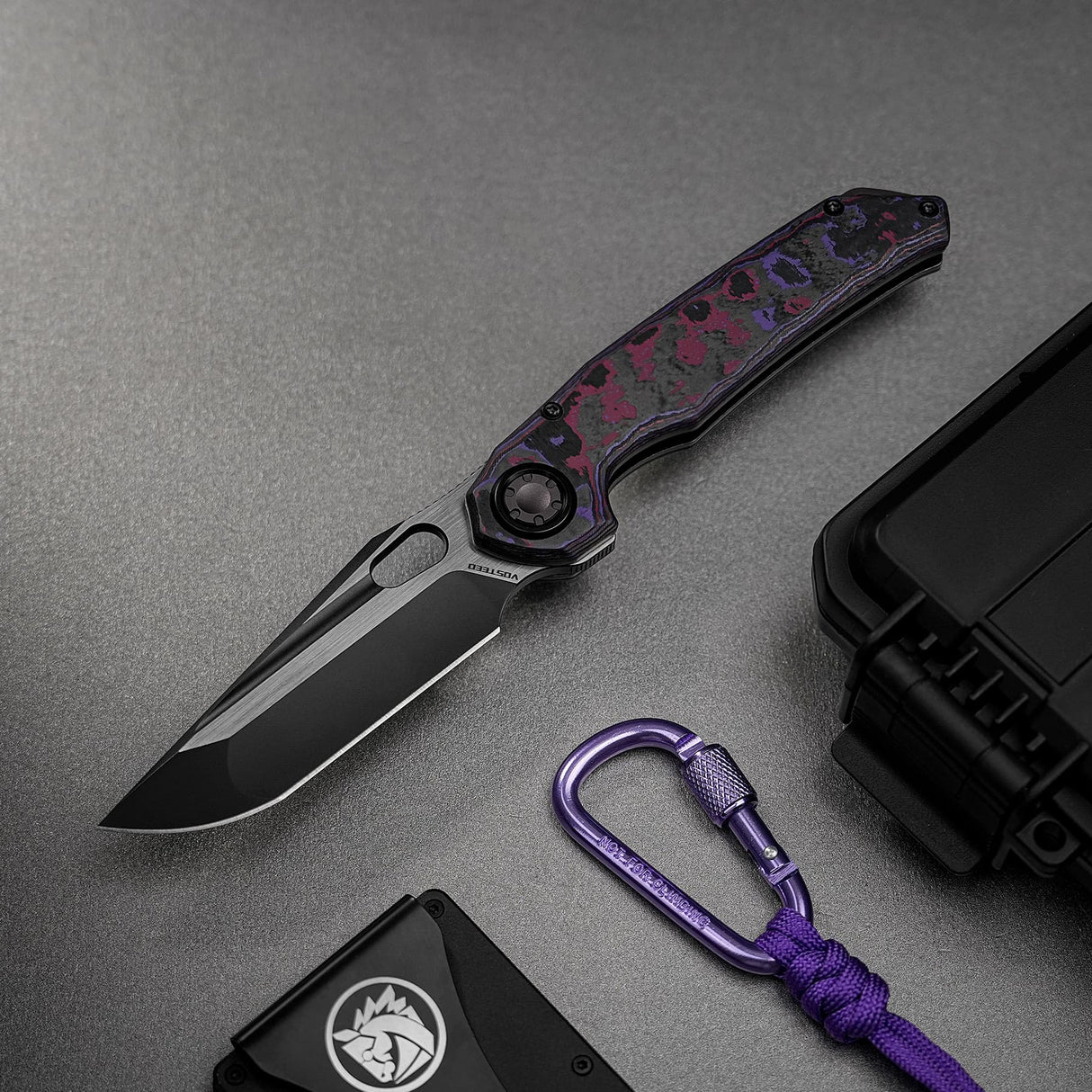 Thunderbird V | FatCarbon Purple Haze + Ti PVD Belt Satin M390 - A0319