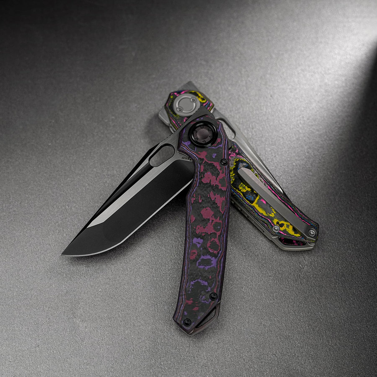 Thunderbird V | FatCarbon Purple Haze + Ti PVD Belt Satin M390 - A0319