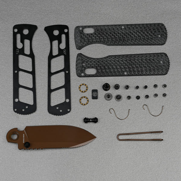 Vombat Handle Scales - Black Carbon Fiber