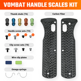 Vombat Handle Scales - Black Carbon Fiber