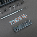 Vombat Handle Scales - Bamboo Micarta Canyon Current