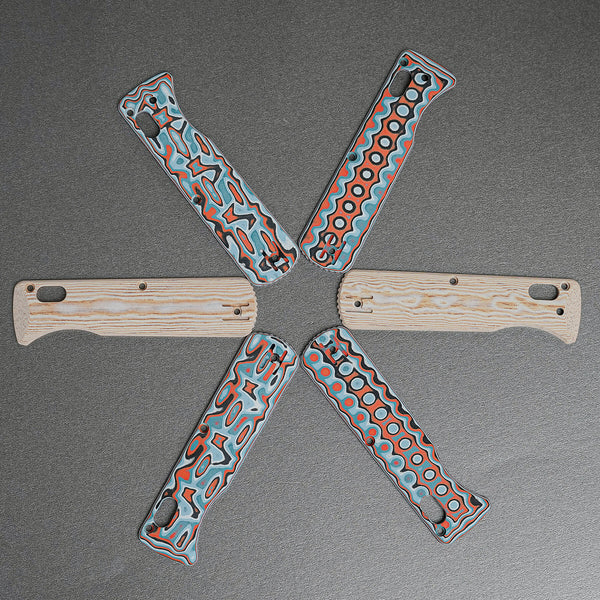 Vombat Handle Scales - Bamboo Micarta Canyon Current