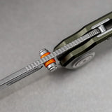 Zander - Vanchor Lock® | Olive Green Aluminium + Stonewash S35VN - A4602