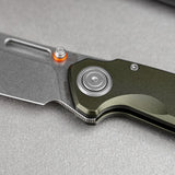 Zander - Vanchor Lock® | Olive Green Aluminium + Stonewash S35VN - A4602