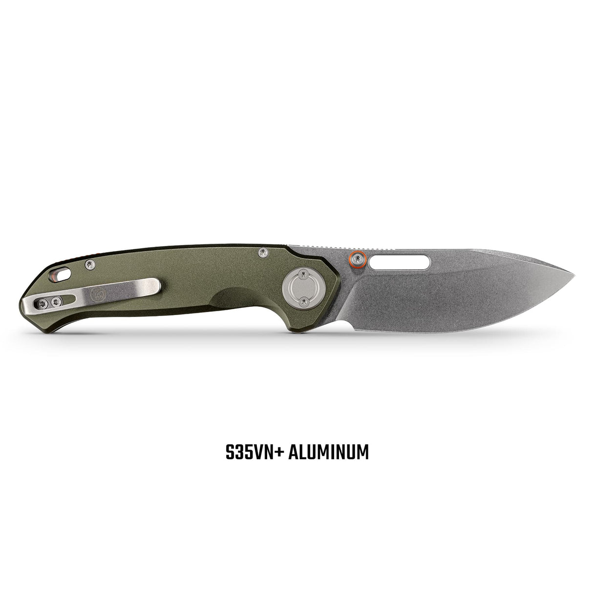 Zander - Vanchor Lock® | Olive Green Aluminium + Stonewash S35VN - A4602