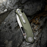 Zander - Vanchor Lock® | Olive Green Aluminium + Stonewash S35VN - A4602