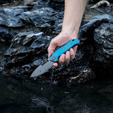Zander - Vanchor Lock® | Steel Blue Aluminium + Blackwash S35VN - A4603