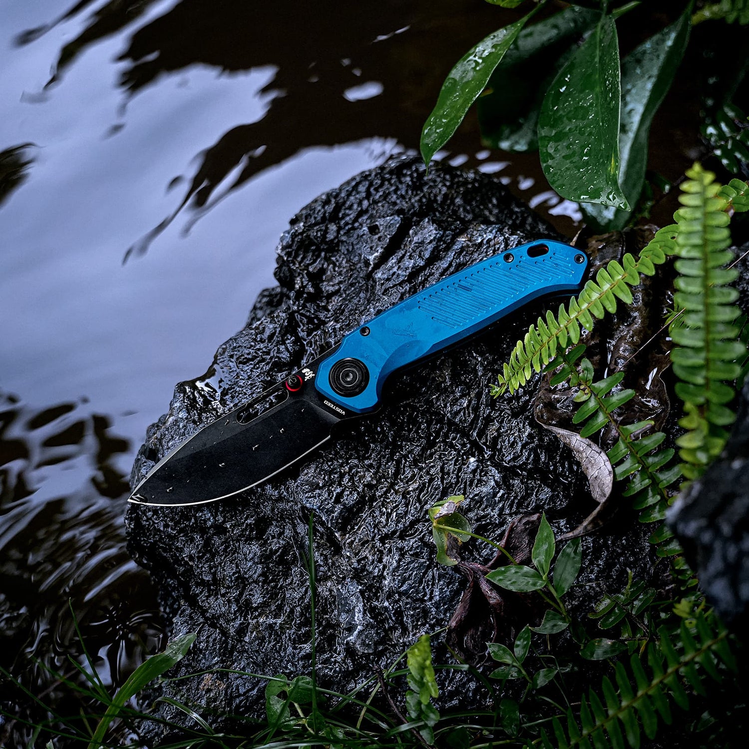 Zander - Vanchor Lock® | Steel Blue Aluminium + Blackwash S35VN - A4603