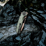 Zander - Vanchor Lock® | Olive Green Aluminium + Coper Dune S35VN - A4604