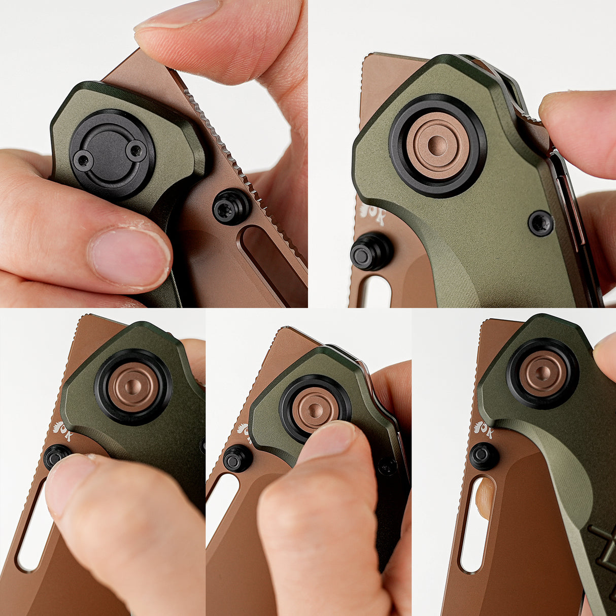 Zander - Vanchor Lock® | Olive Green Aluminium + Coper Dune S35VN - A4604