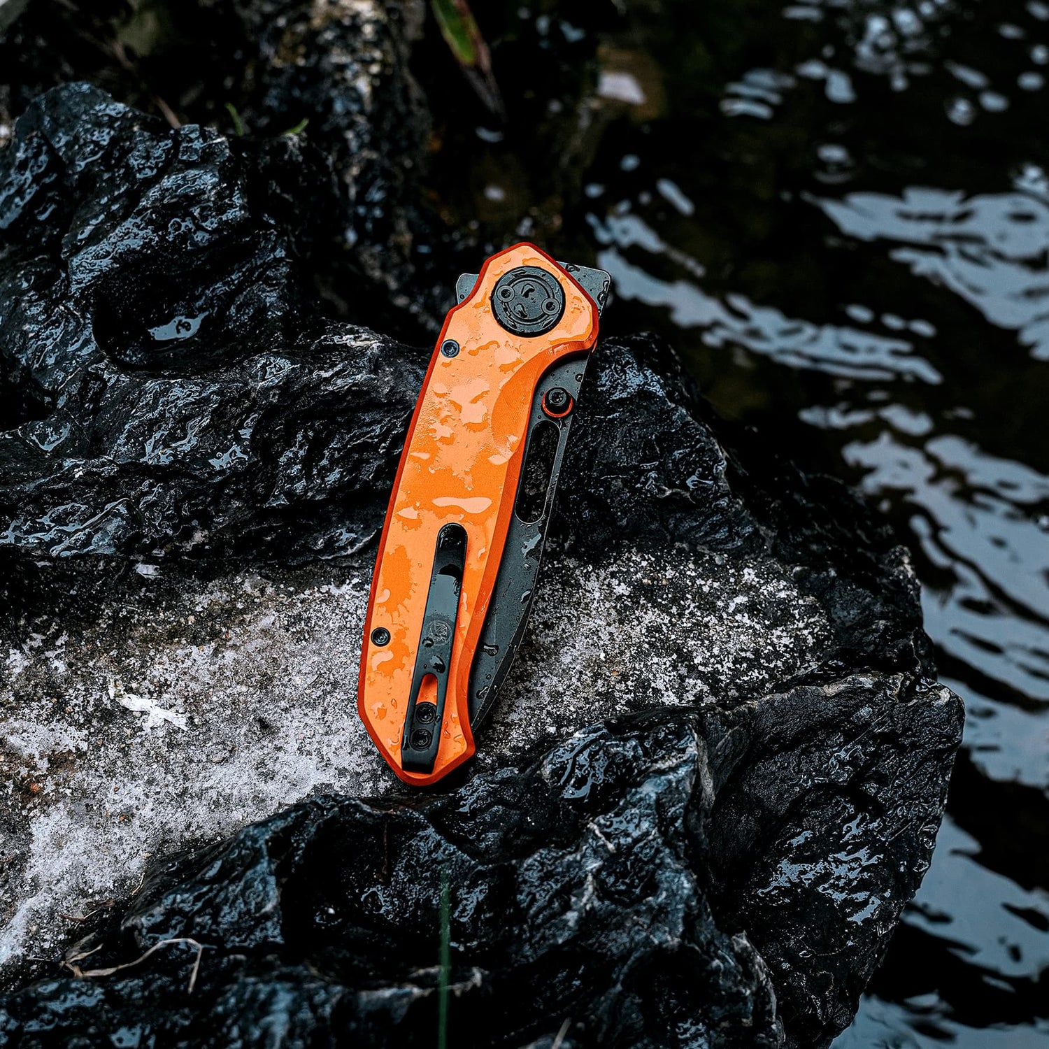 Zander - Vanchor Lock® | Orange Aluminium + Blackwash S35VN - A4606