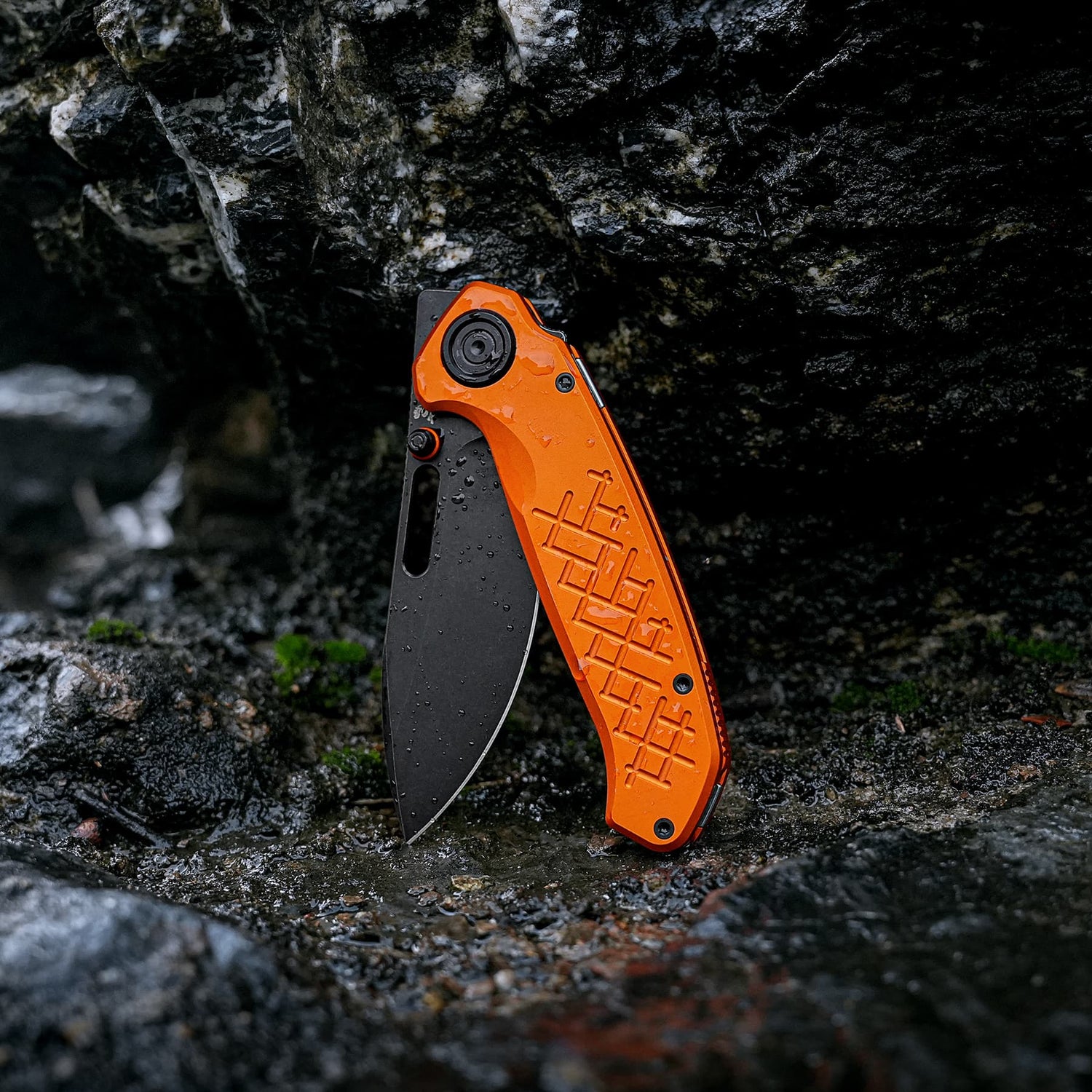 Zander - Vanchor Lock® | Orange Aluminium + Blackwash S35VN - A4606