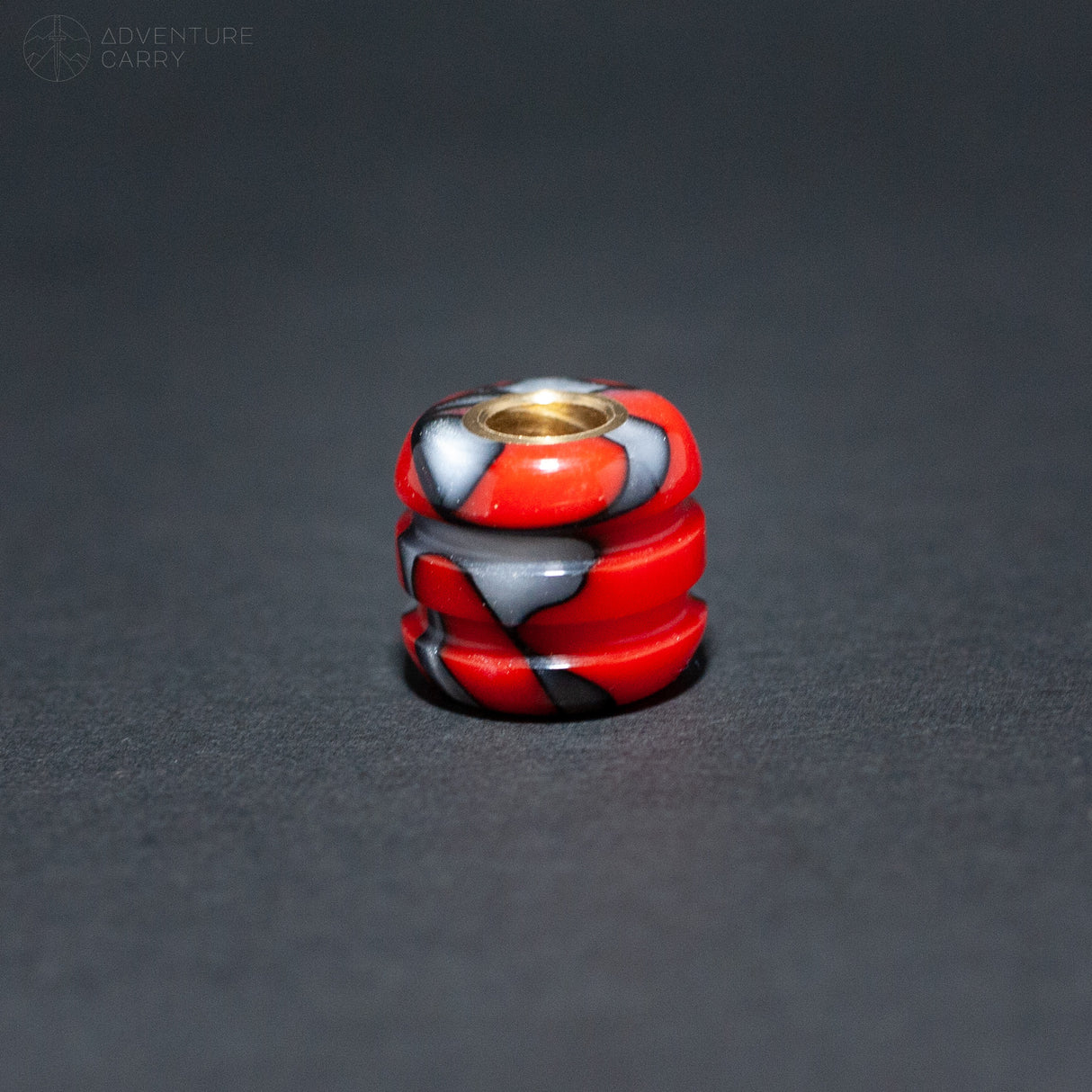 Crimson Twirl Acrylic Brass Bead