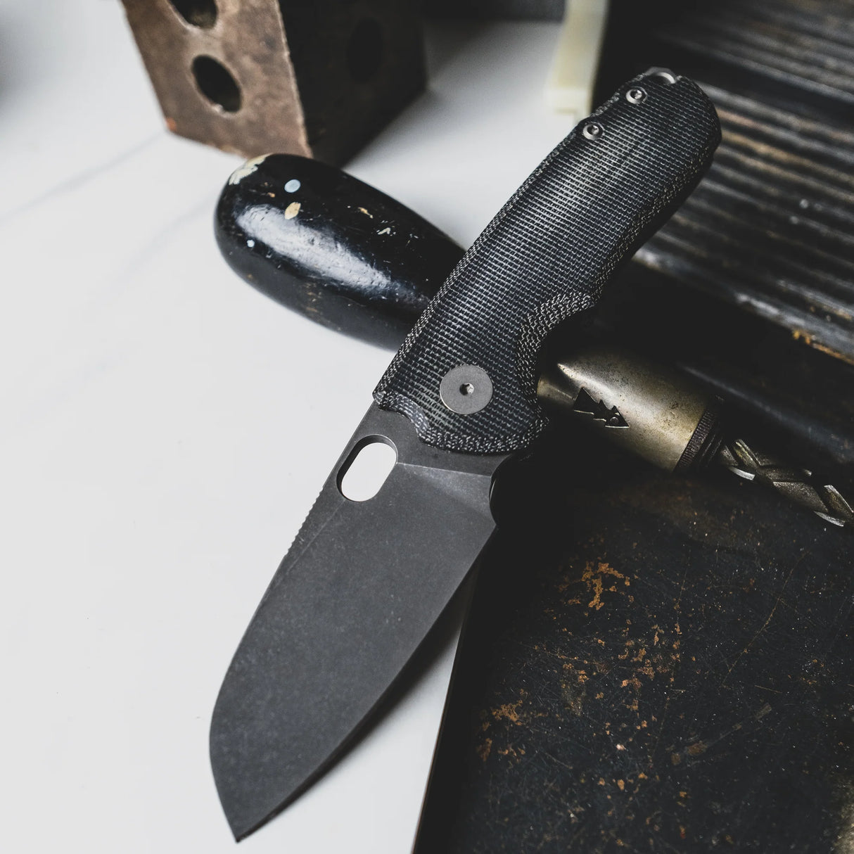 Urban EDC F5.5 | Black Micarta & Acid Etched M390 Blade